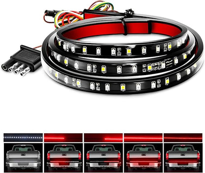 Nilight 48”/49” LED Tailgate Light Strip 90 LED Red/White by Nilight
