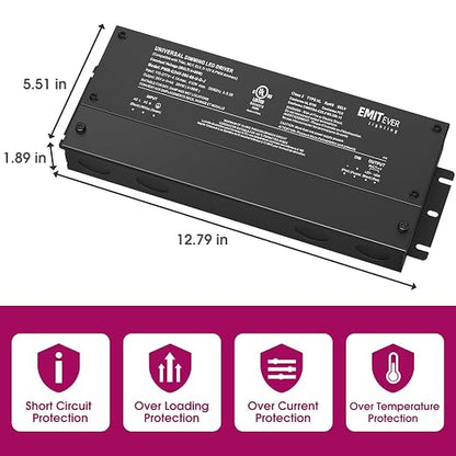 EMITEVER 384W Dimmable LED Driver, 24V 5-in-1 Dimmable Power Supply, 4-Channels - Image 3