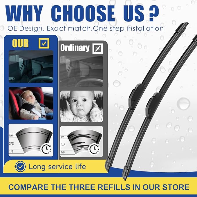 3 wipers Replacement For Honda Element 2003 2004 2005 2006 2007 2008-2011 - Image 2