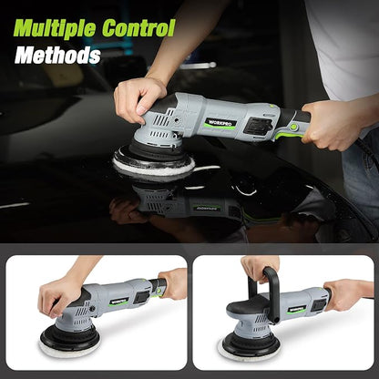 WORKPRO Buffer Polisher, 6-inch 1080W Dual Action Random Orbital Polish Kit - Image 6