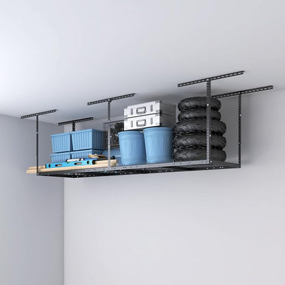 2ftx8ft Overhead Garage Storage Rack, Heavy-Duty Metal Garage Ceiling Storage by eShelf