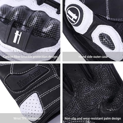 Harssidanzar Breathable Leather Motorcycle Gloves Touchscreen - Image 3