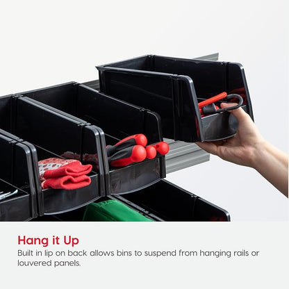 IRIS USA Stackable Bins, 7.5 x 4.5 x 3 inch, Plastic Hanging Open Front Shelf - Image 6