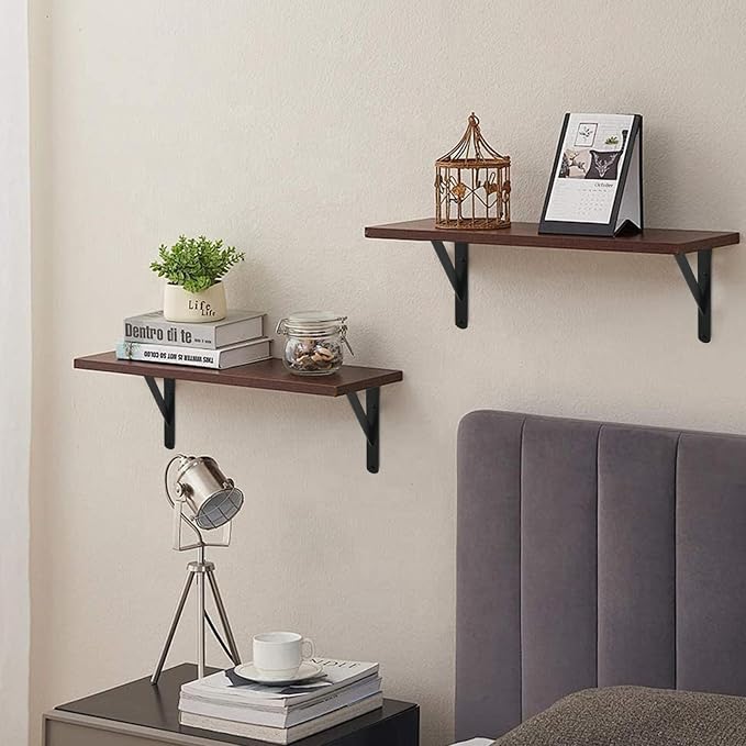 12 Pack L6 x H 4" Black Heavy Duty Shelf Brackets - Image 7