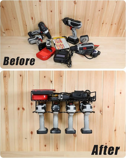 Heavy Duty Tool Organizer, 4 Wall Mount Anchors, 3.95" Between Slots, Sturdy - Image 5