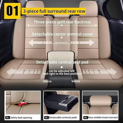 YORKNEIC Leather Car Seat Covers Fit - Image 2