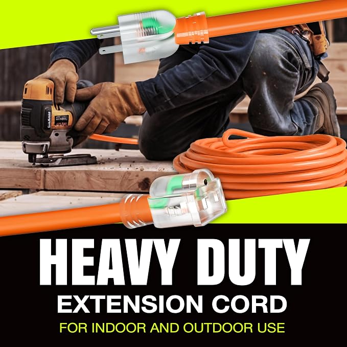 200ft Outdoor/Indoor Extension Cord 10/3 Gauge Ultra Heavy Duty 3 Prong SJTW - Image 7