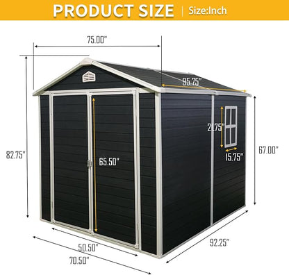 6x8 FT Outdoor Storage Resin Shed - Image 8