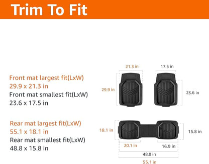 Amazon Basics 3-Piece All-Weather Heavy Duty, Full Set Rubber Floor Mats - Image 3