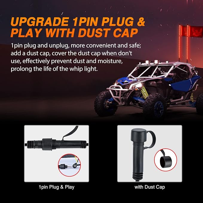 Nilight 2PCS 4FT RGB LED Whip Light - Image 6