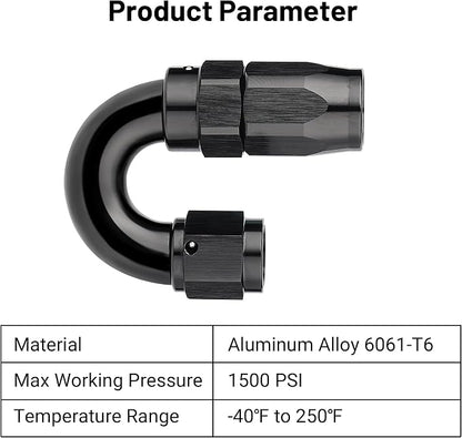 EVIL ENERGY 4AN 180 Degree One Piece Full Flow Hose End Fitting Swivel - Image 3