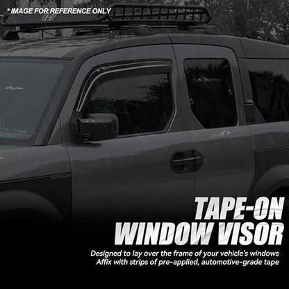 Auto Dynasty 4Pcs Carbon Fiber Pattern Window Visors Compatible - Image 3