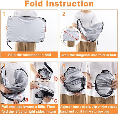 Windshield Sun Shade for Jeep Wrangler JK 2007-2018, Foldable Heat Shield - Image 8