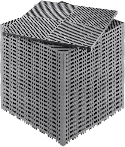 VEVOR Interlocking Drainage Mat, 15.7” x 15.7” Modular Interlocking Cushion by VEVOR