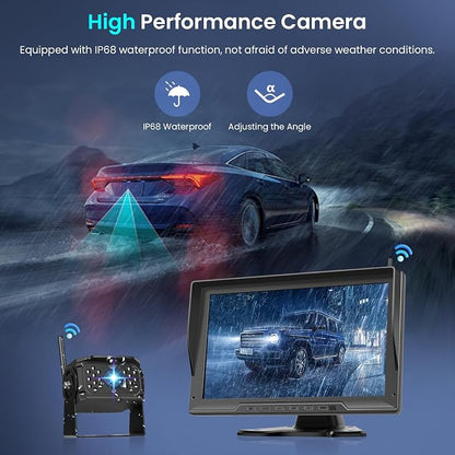 1080P Wireless Backup Camera Digital System Kit, Hodozzy 10.1 Inch HD 4 Quad - Image 3