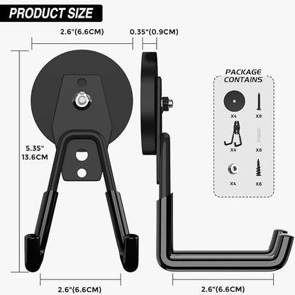 4Pcs Heavy Duty Storage Magnetic Utility Hooks Large Garage Strong Extra Magnet - Image 2