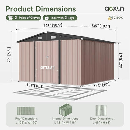 Aoxun 10x10 FT Shed Outdoor Storage Shed - Image 2