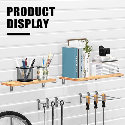 25 PK Silver 10 inch Wall Mounted Slatwall Hooks – Heavy-Duty Storage & - Image 6