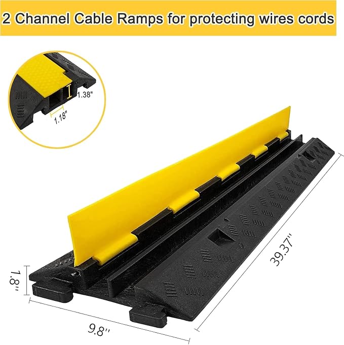 CXRCY Cable Ramp 4 Pack 2 Channel 11000lbs axle Capacity Floor Cable Cord - Image 8