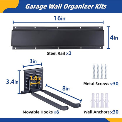 Garage Tool Organizer Wall Mount, Heavy Duty Garden Tool Organizers - Image 7