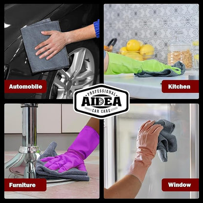 AIDEA Microfiber Cleaning Cloth Grey 20PK, Micro Fiber Cloth - Image 5