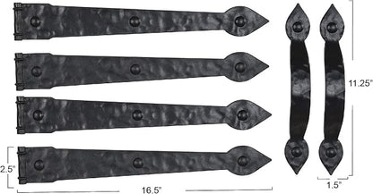 Household Essentials Hinge IT Premium Carriage House Handle & Hinge, 4 Hingle 2 - Image 5