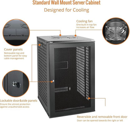Tecmojo 18U Wall Mount Rack Network Cabinet - Image 3