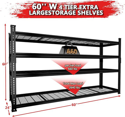 Storage Shelves 3PCS Garage Shelving Heavy Duty 2640LBS Capacity, 4 Tier - Image 3