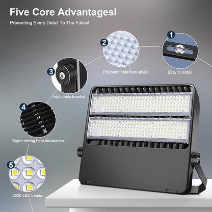 LED Stadium Lights, Outdoor Super Bright 240 Watt 36000 Lumen Stadium Flood - Image 5