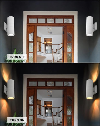 Ken & Ricky White Outdoor Wall Lights, Exterior Sconces Wall Lighting - Image 4