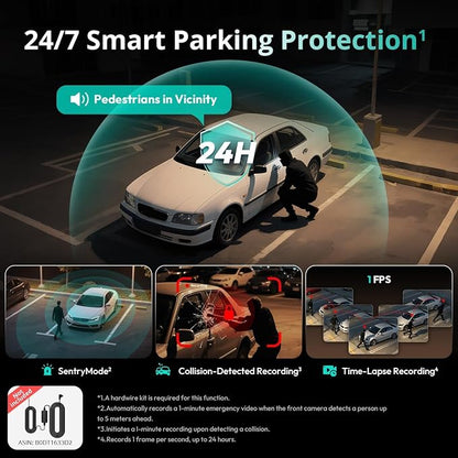4K 3 Channel Dash Cam Front and Rear/Inside, 360°Dash Camera - Image 6