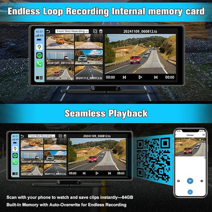 10.26" Portable Carplay Screen for Car, Wireless Carplay & Android Auto Car - Image 6
