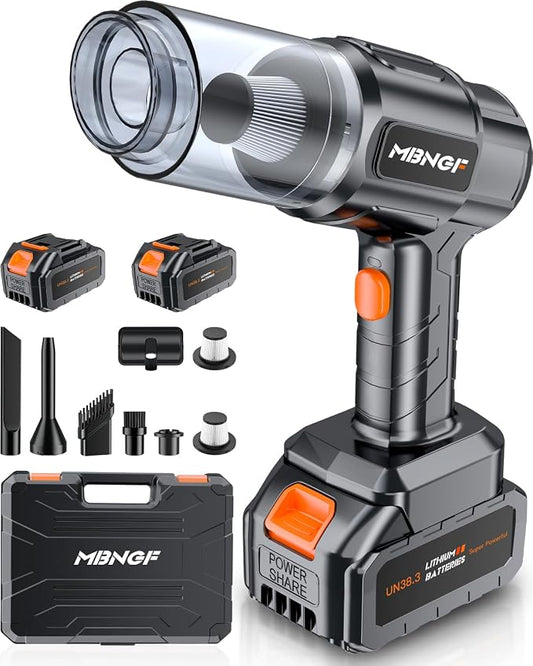 Car Vacuum Portable Cordless, High Power Suction & Blower, Wireless Handheld by MBNGF