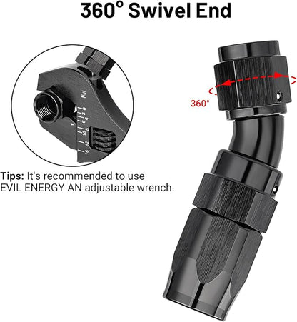 EVIL ENERGY 4AN 30 Degree One Piece Full Flow Hose End Fitting Swivel - Image 4