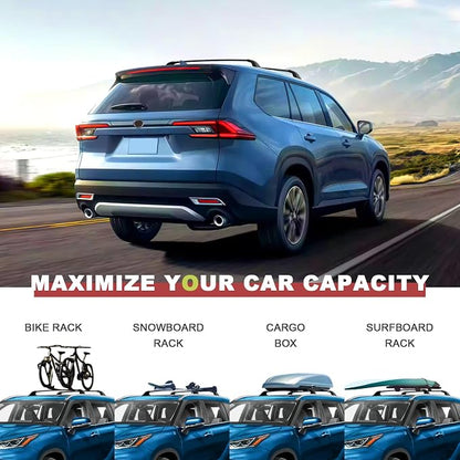 KINGGERI Lockable 260LBS Roof Rack Cross Bars Compatible - Image 5