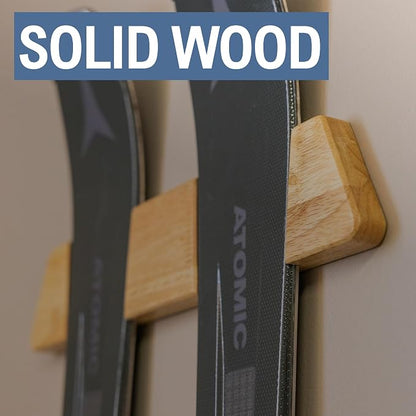 StoreYourBoard Minimalist Wood Ski Rack – Vertical Ski Storage Holder - Image 3