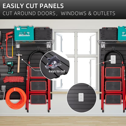 Slat Wall Paneling Garage Wall Organizer, Slat Board PVC Wall Panels Garage - Image 5