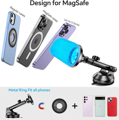 for MagSafe Car Mount【 Windshield + Vent + Dash 】 Magnetic Phone Holder - Image 8