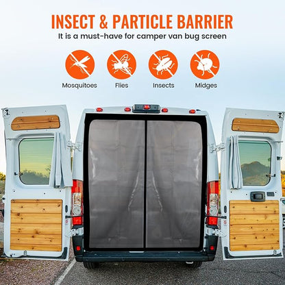 65''H x 65''W Van Bug Screen Universal Size Rear Door Window Covers - Image 5