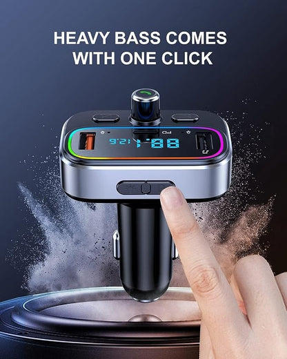 Bluetooth FM Transmitter for Car Wireless Radio Adapter Kit, Hands-Free Calling - Image 3