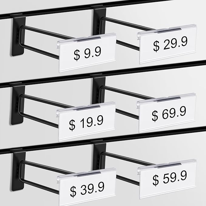 Polmart Heavy Duty Black Slatwall Panel Double-Bar Hooks - Image 5