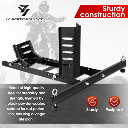 JY PERFORMANCE Motorcycle Wheel Chock, Universal Heavy Duty Front Wheel Stand - Image 6