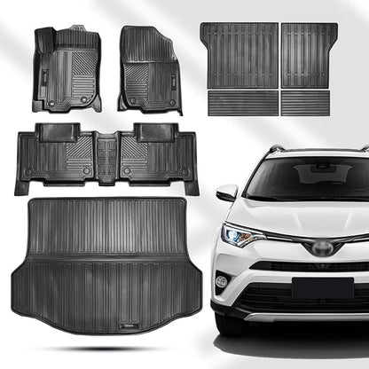 Vanseno Floor mats & CargoTrunk Liners and Backrest Mat Full Set Compatible by Vanseno