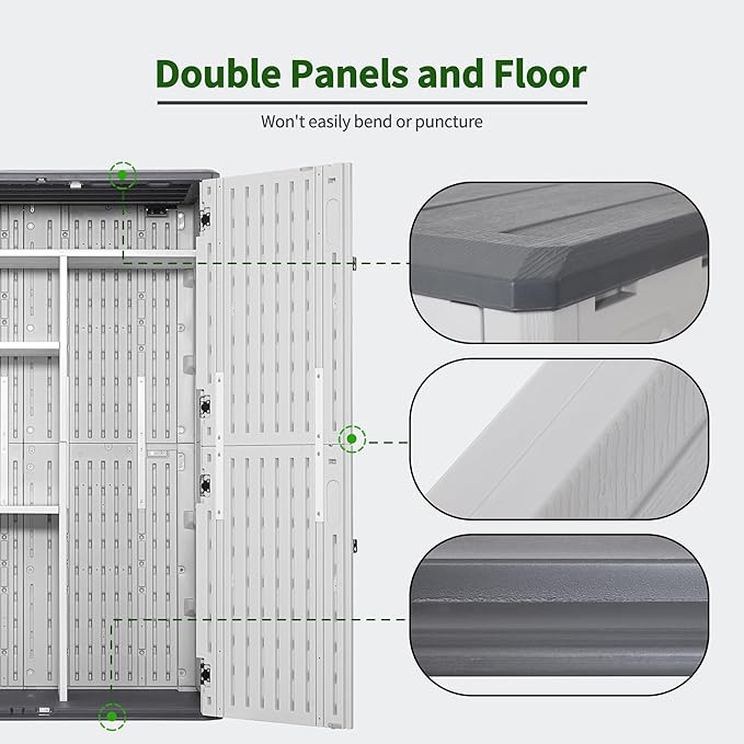 Macrout 50 Cu.Ft Plastic Outdoor Storage Cabinet - Image 4