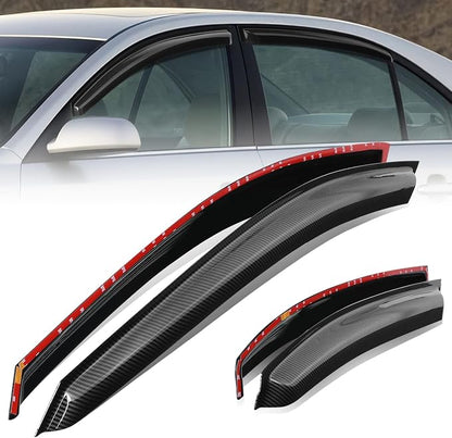 Auto Dynasty Set of 4 Carbon Fiber Pattern Window Visors Compatible by AutoDynasty