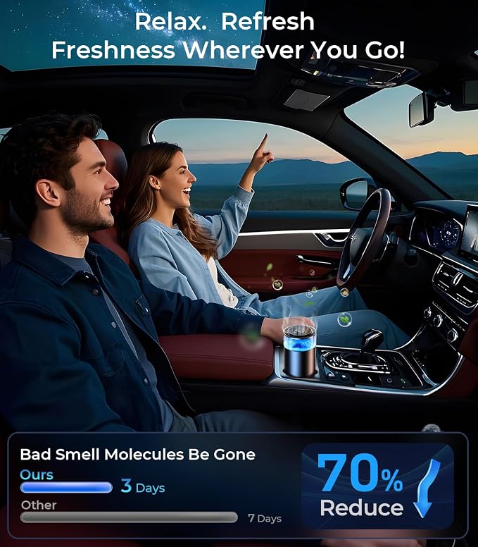 Smart Car Air Fresheners, Ambient Light & Mist, Auto On/Off, Adjustable - Image 8
