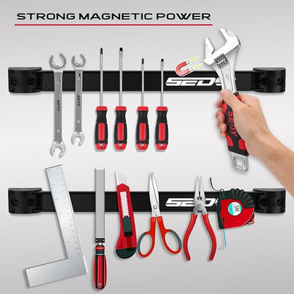 Magnetic Tool Holder Storage Organizer: 7-Piece Garage Wall Mount Rack - Image 2