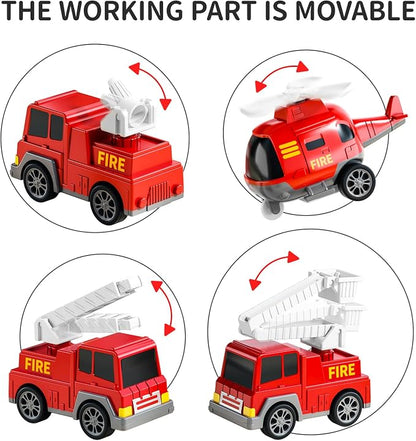 TEMI Fire Toys for 3 4 5 6 Years Old Boys Girls - 5 in 1 Carrier Truck - Image 7