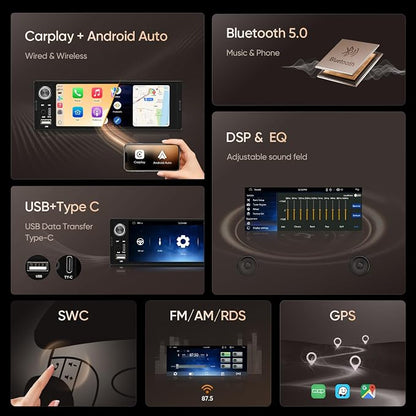 6.36" Single DIN Car Stereo - Image 6
