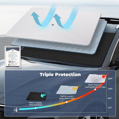 Windshield Sun Shade Umbrella for 2016-2025 Jaguar F-Pace Accessories: Custom - Image 7
